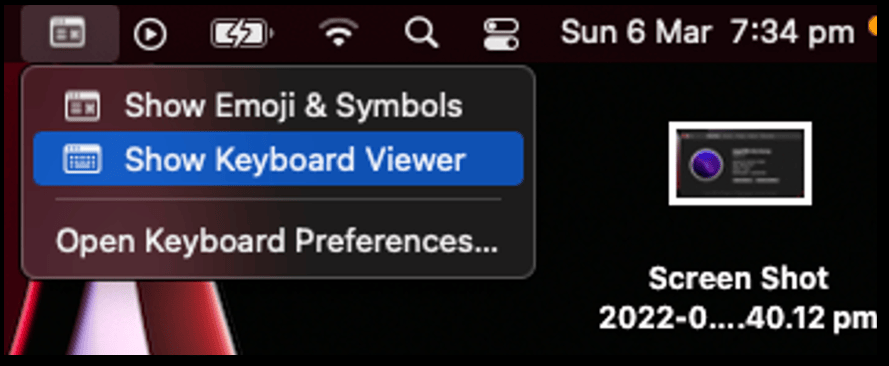 Img.3.1: Keyboard Menu Bar 1