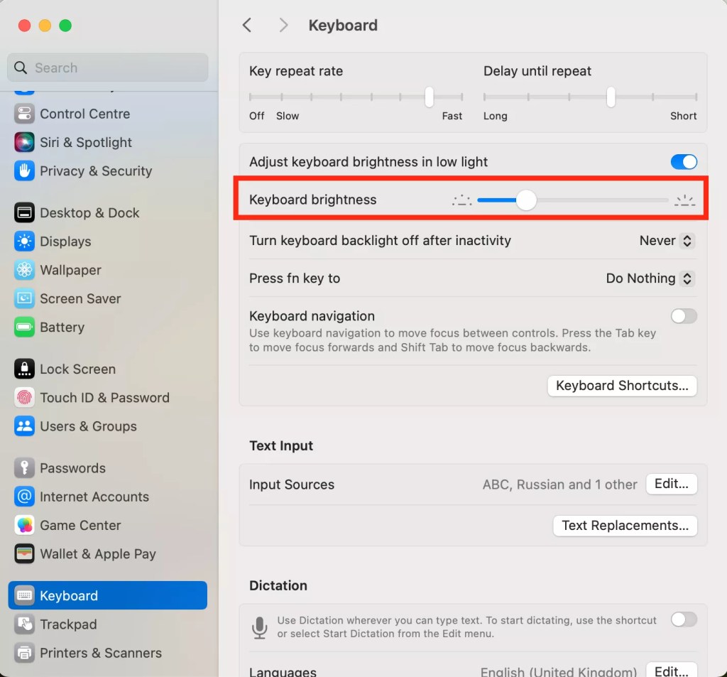 Img.5.4: Keyboard Brightness